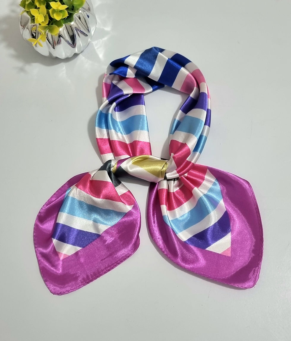 LENÇO pequeno listras azul rosa