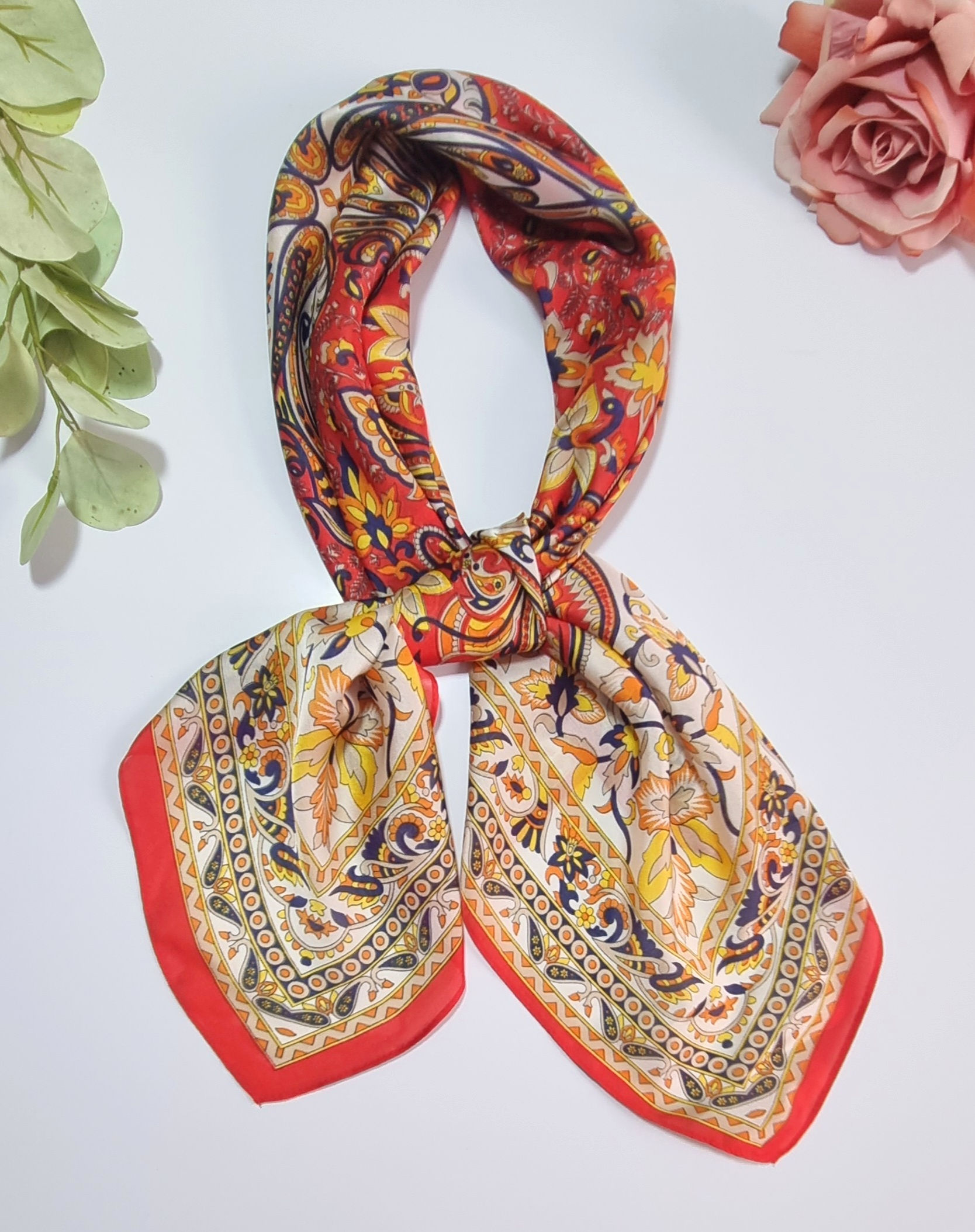 LENÇO grd. primavera Vermelho amarelo