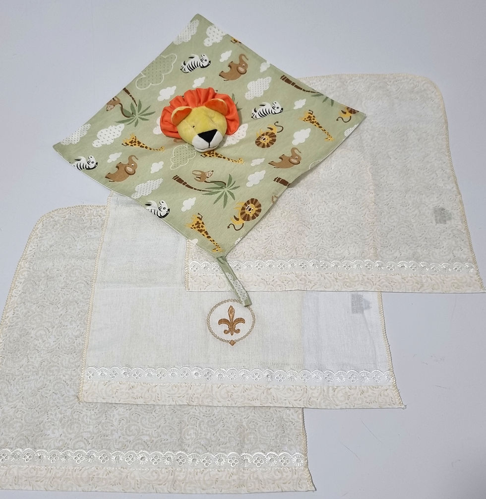 Miniatura: KIT NANINHA LEÃO safari + PANOS DE BOCA