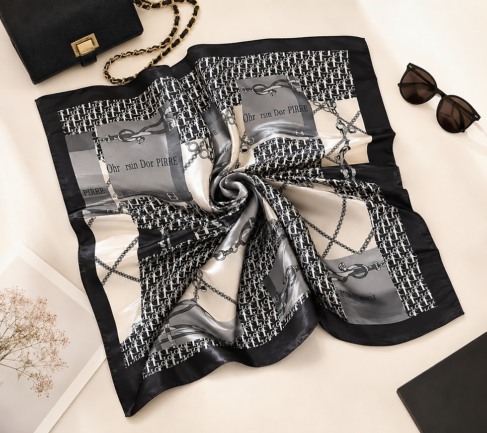 Miniatura: LENÇO Glamour preto cinza