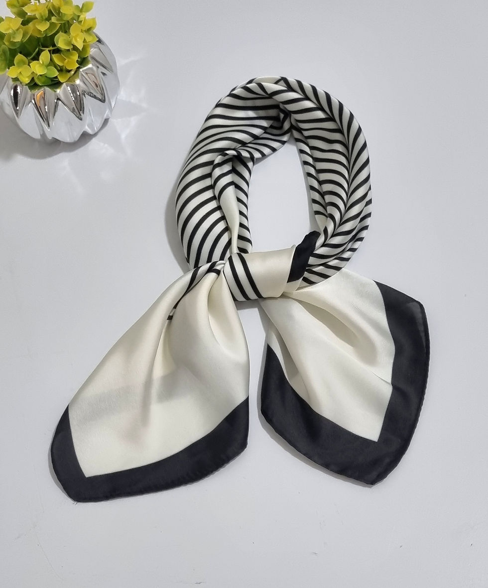 LENÇO médio listras branco (off white) preto