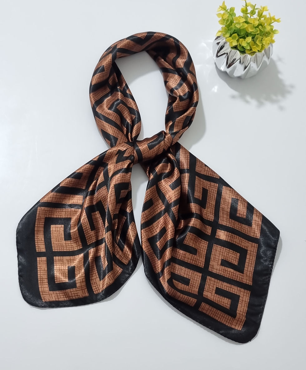 LENÇO grd. Abstrato marrom preto