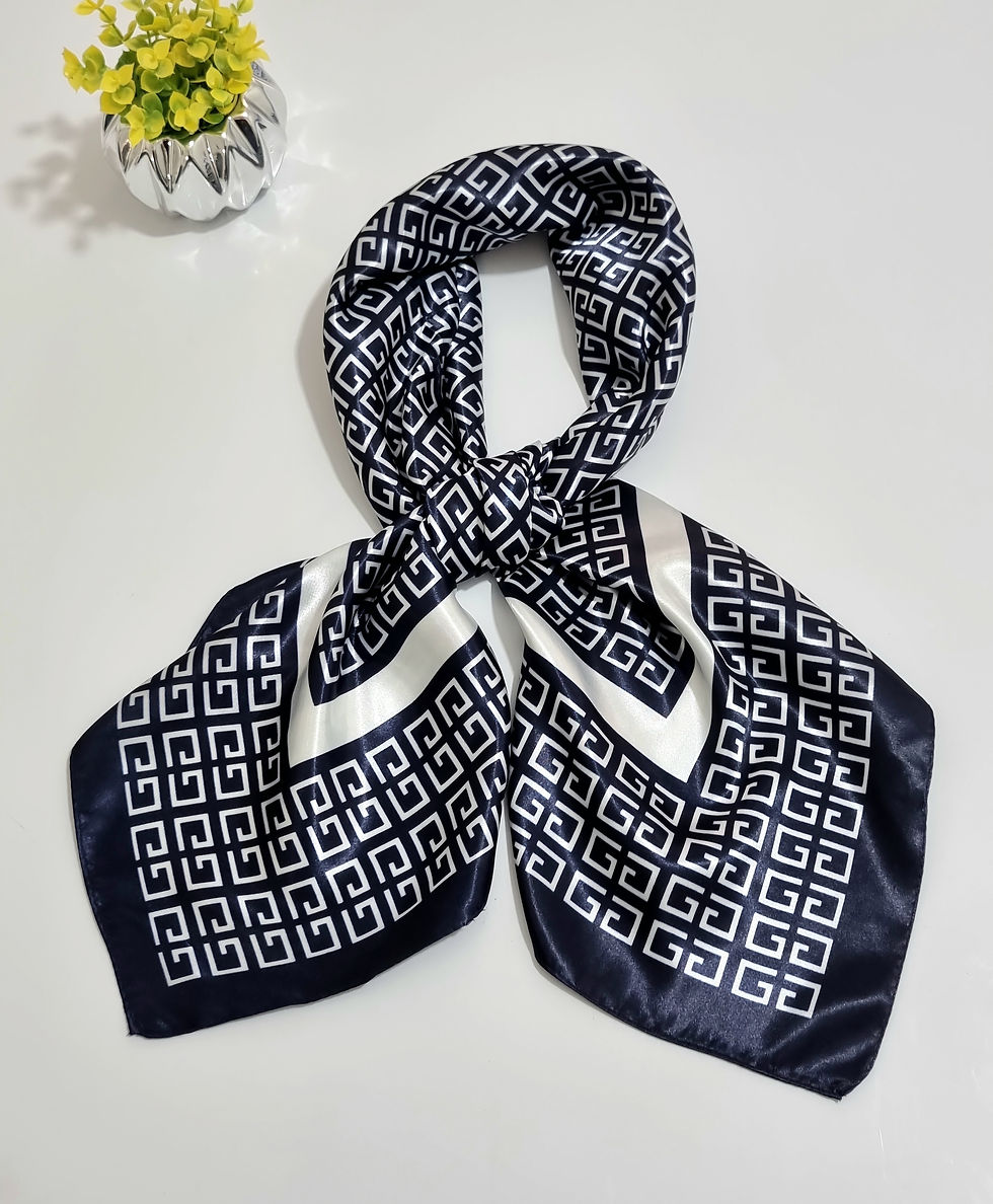 LENÇO grd. Labirinto marinho branco