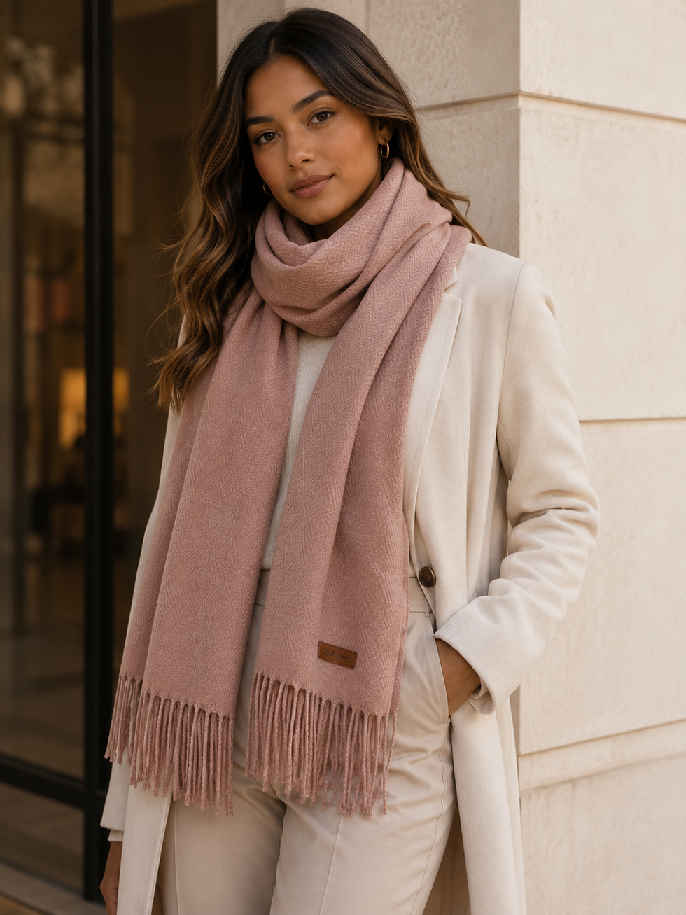 Miniatura: Cashmere Cachecol Pashmina rosa queimado rosé