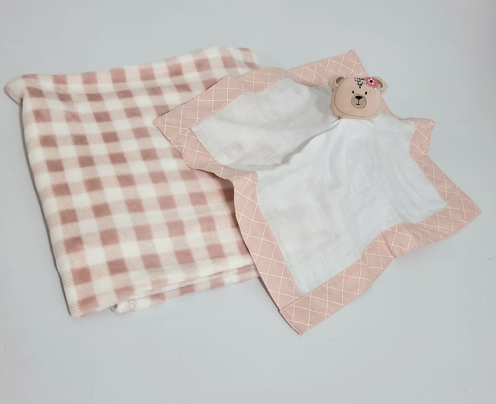 Miniatura: KIT NANINHA Ursinha ursa rosa +manta