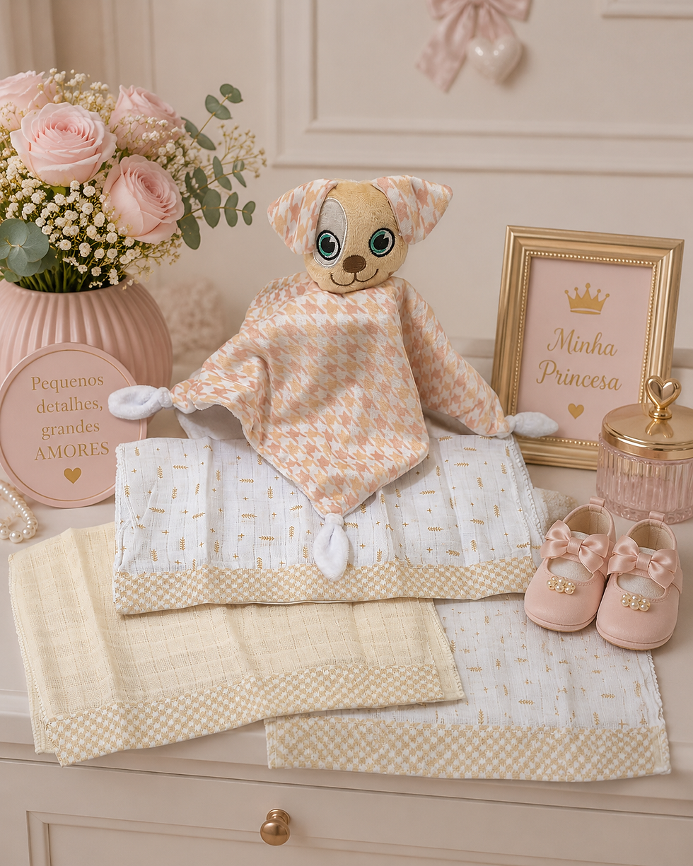 Miniatura: KIT ENCANTO NANINHA com som de chocalho cachorro + 3 PANOS DE BOCA