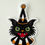 Thumbnail: Vintage Halloween Cat Sticker: Retro Black Cat Clown