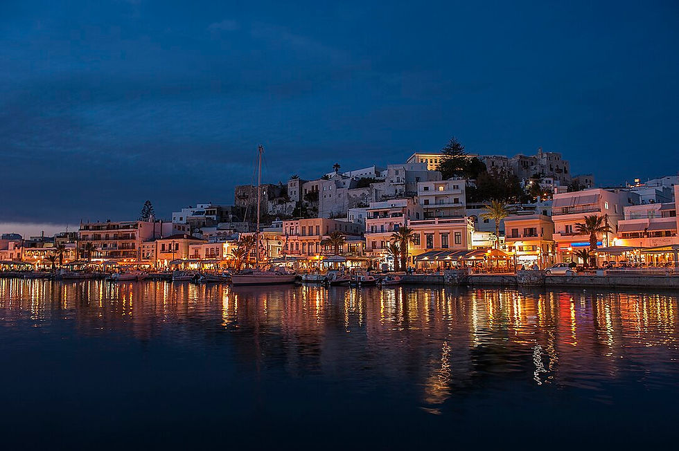 Naxos Port at Night