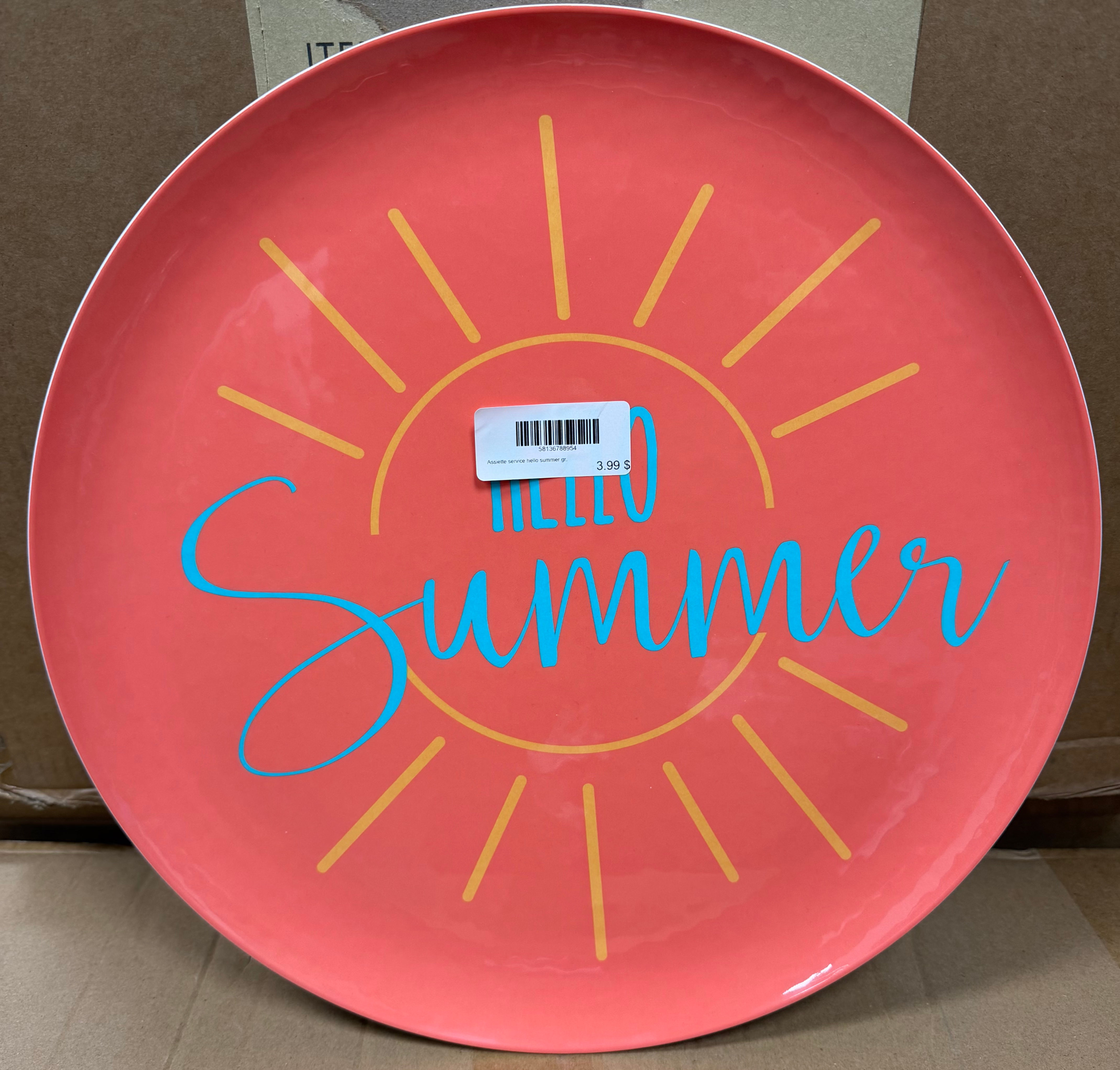 Assiette de service hello summer 15"