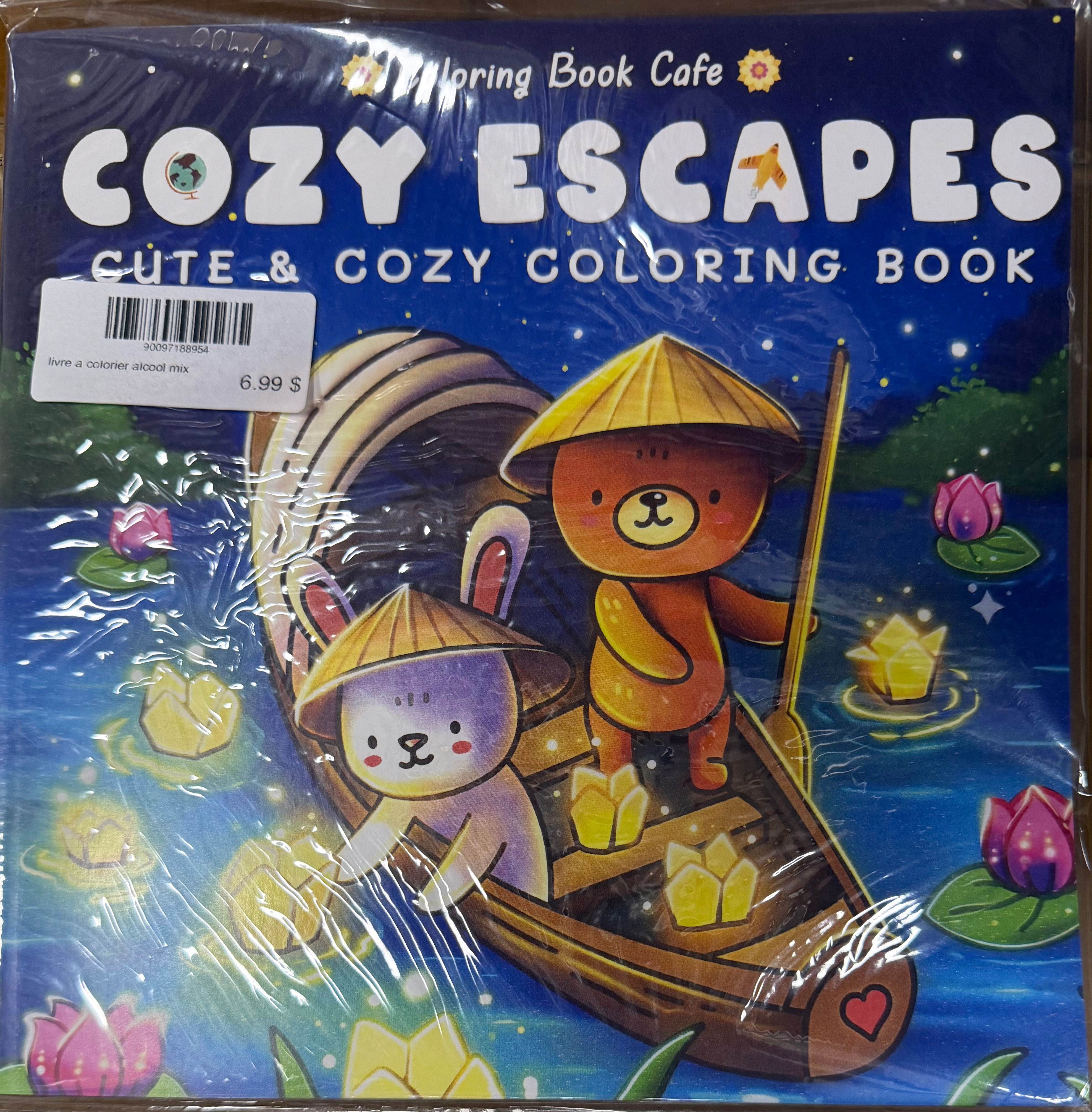 Cozy Escapes Livre à colorier crayon alcool