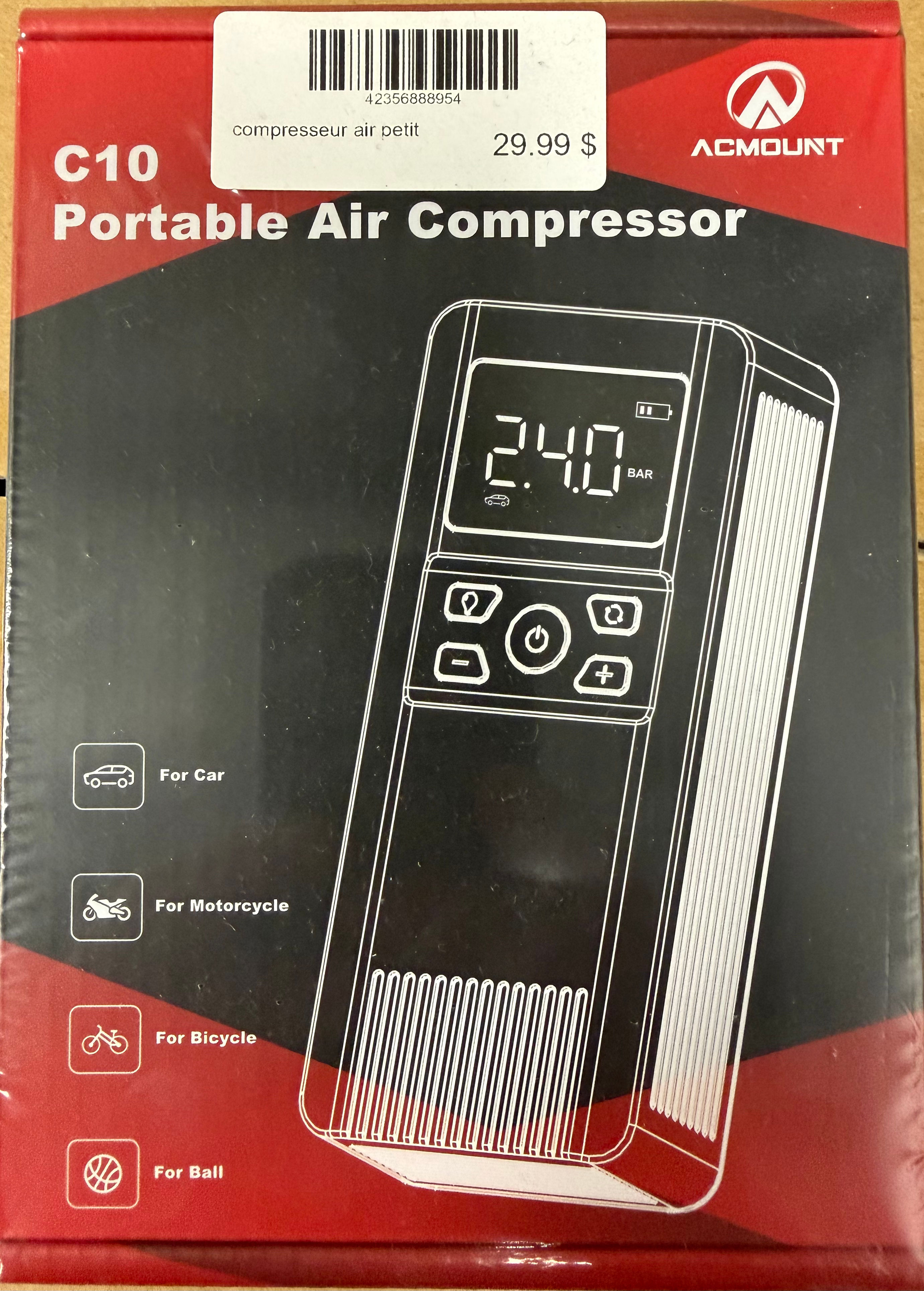 Compresseur d'air sans fil rechargeable