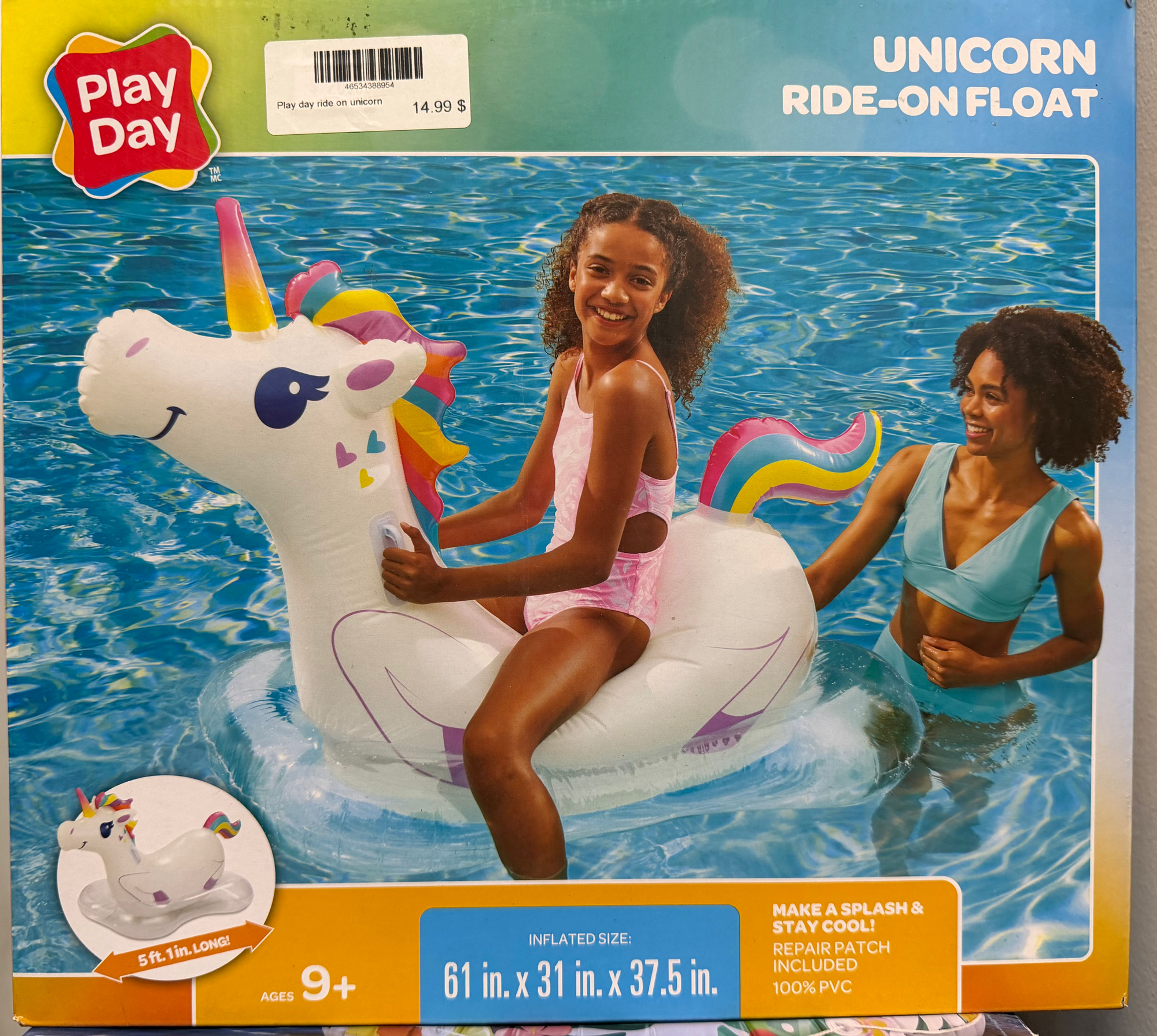 Play Day Gonflable Unicorn ride-onfloat