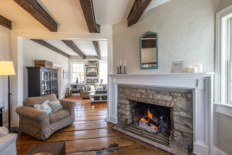 Real Estate photo of historic living room