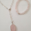 Miniature : Collier Pierre  QUARTZ ROSE Cerclé