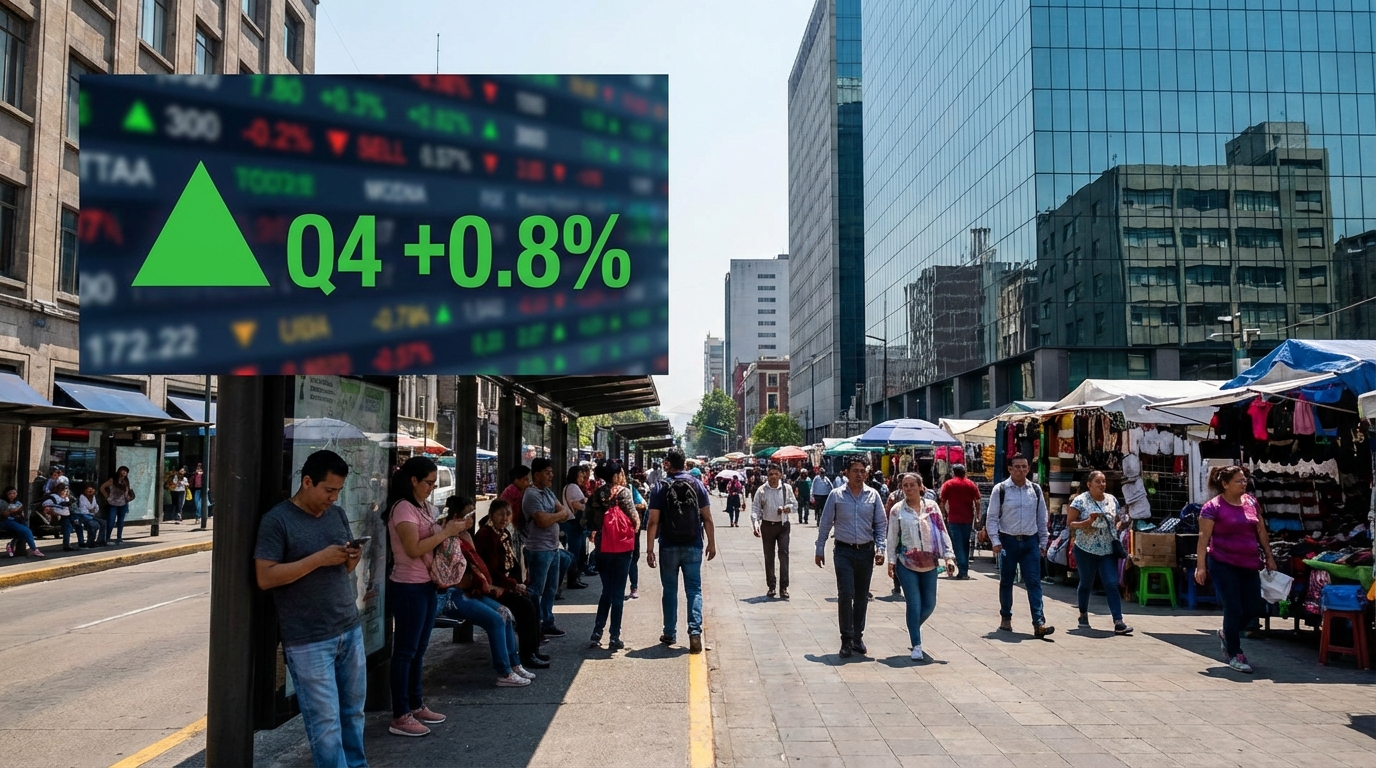 Economía mexicana crece 0.8% en el cuarto trimestre según datos preliminares del INEGI