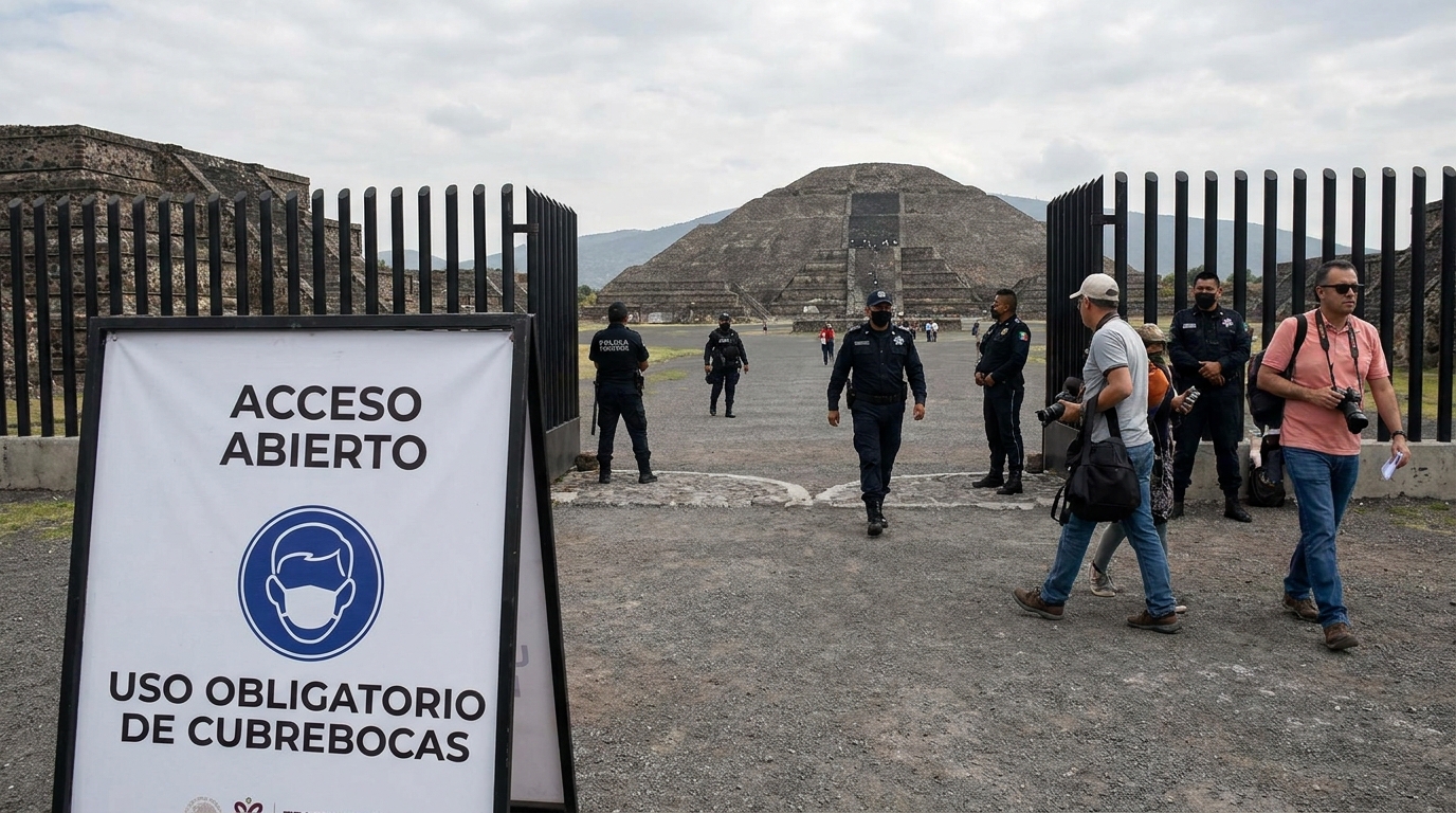 Teotihuacán reabre con mayor presencia policial, pero sin detectores de metal en accesos