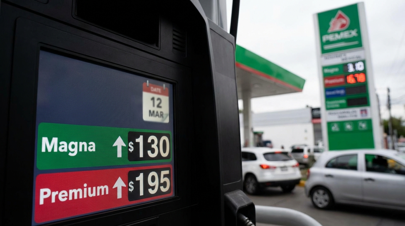 Precios de combustibles suben nuevamente el 12 de marzo en México