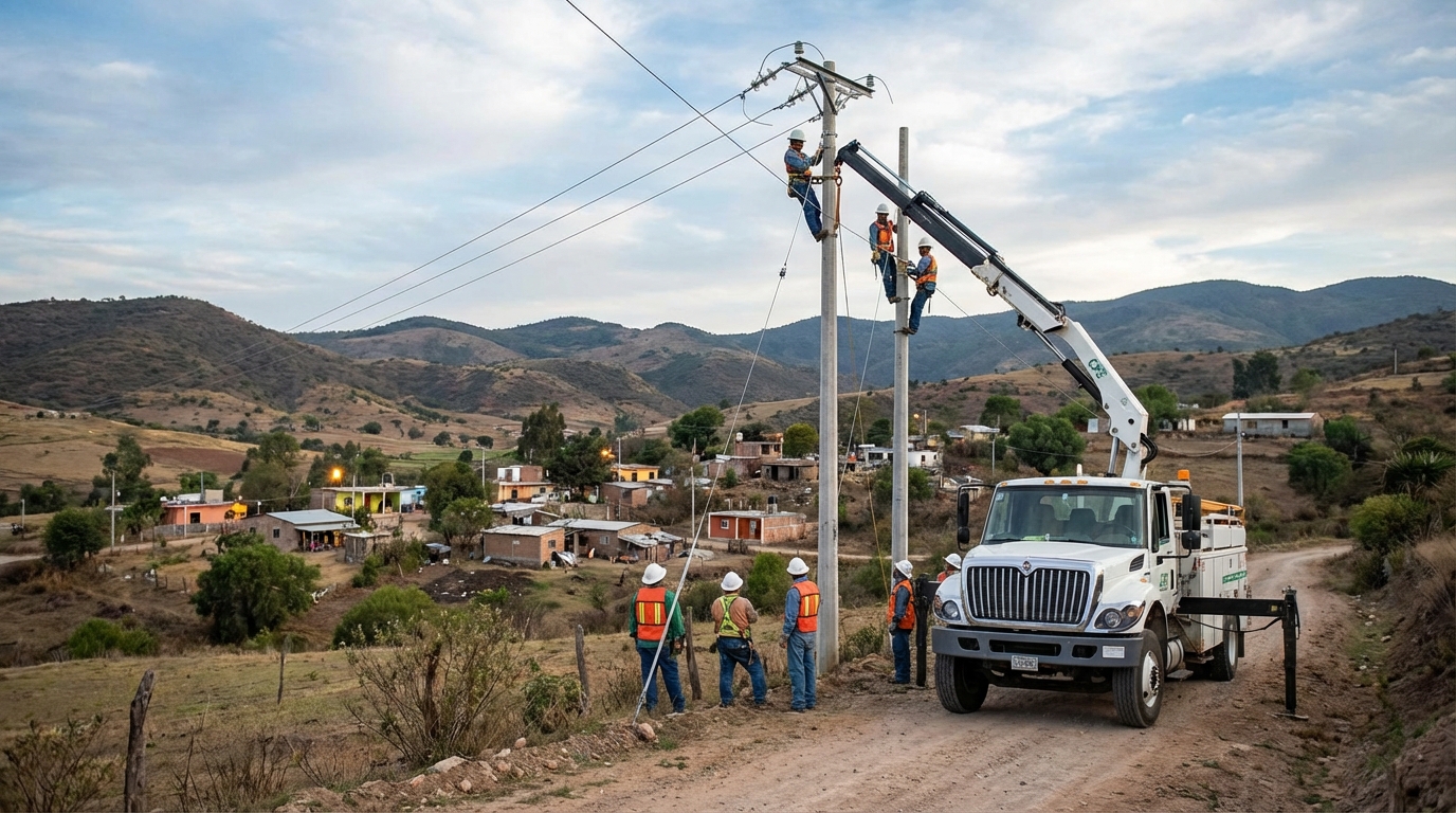 CFE acelera electrificación con 16 mil 449 obras hacia cobertura del 99.88% en 2026