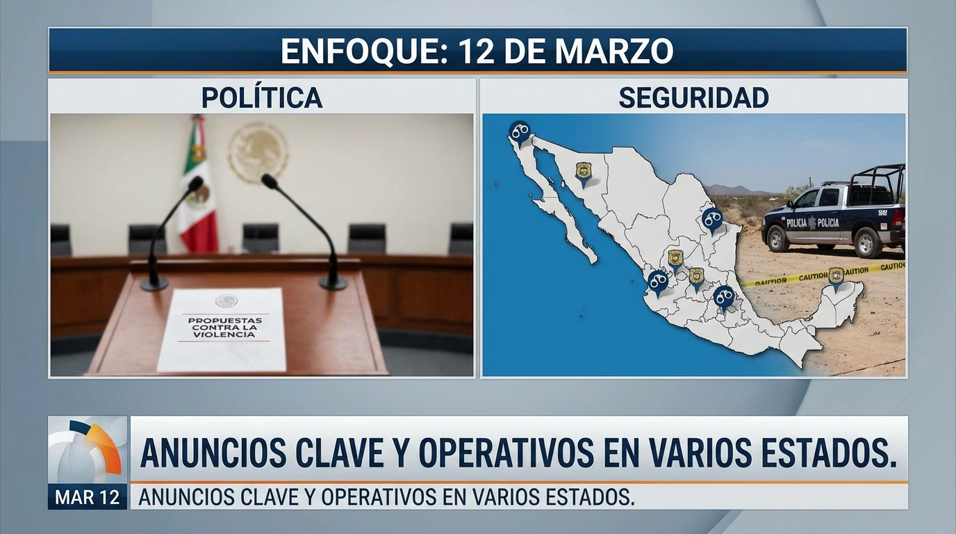 México concentra anuncios políticos y operativos de seguridad el 12 de marzo