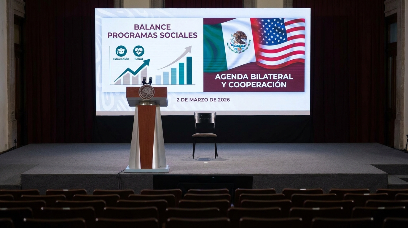 Claudia Sheinbaum preside mañanera del 2 de marzo de 2026 con foco en programas sociales y relación bilateral