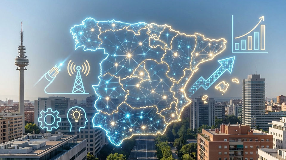 España sube posiciones en el Índice de Economía y Sociedad Digital (DESI) 2026, con cobertura de fibra óptica al 70% y despliegue de 5G en el 85% del territorio.