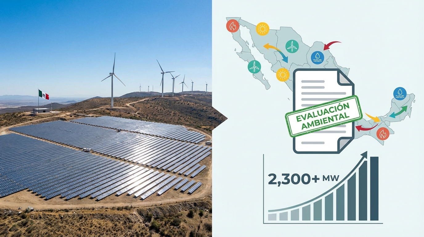 México acelera transición energética con más de 2,300 MW renovables en evaluación ambiental
