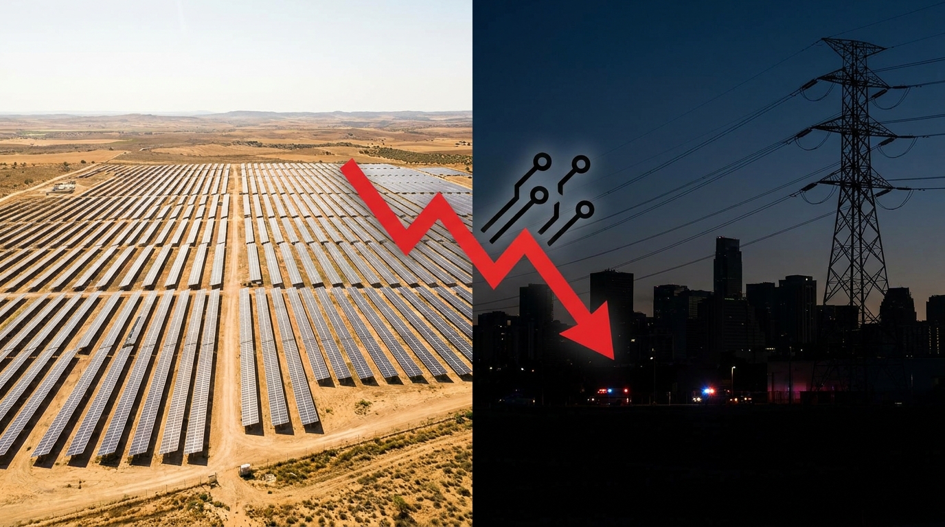 España omite récord fotovoltaico por apagón en red eléctrica pese a alta generación renovable