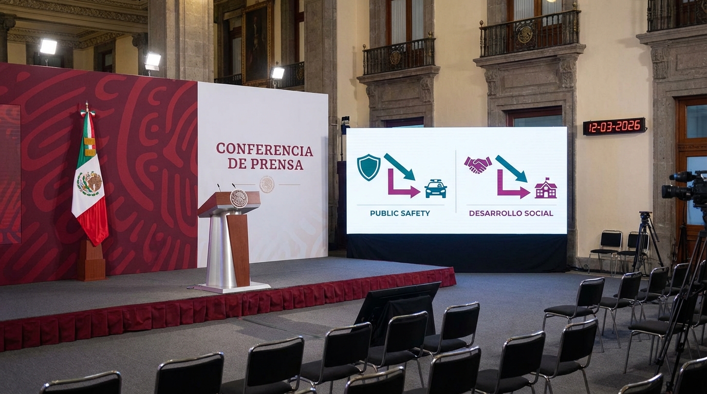 Claudia Sheinbaum preside mañanera del 12 de marzo de 2026 en Palacio Nacional