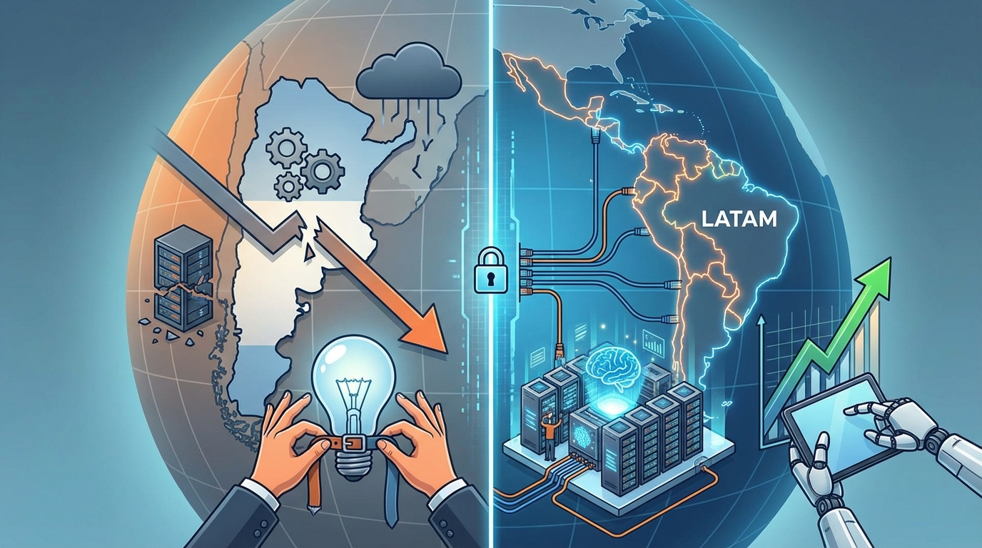 Ajustes de Milei en Argentina frenan innovación tech, mientras Latinoamérica acelera en IA y centros de datos