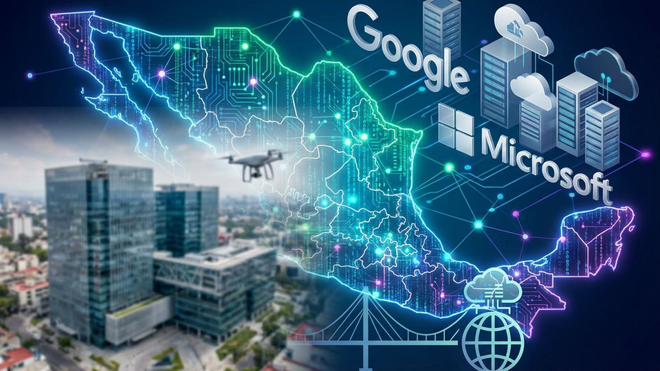 México capta inversiones de gigantes como Google y Microsoft, posicionándose como centro de nearshoring tecnológico en América Latina.