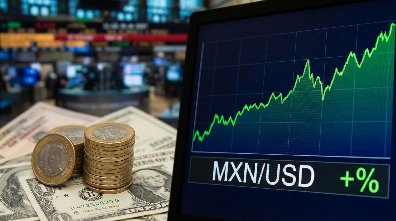 Peso mexicano alcanza su mayor valor en 17 meses por expectativas de recorte de tasas en EU