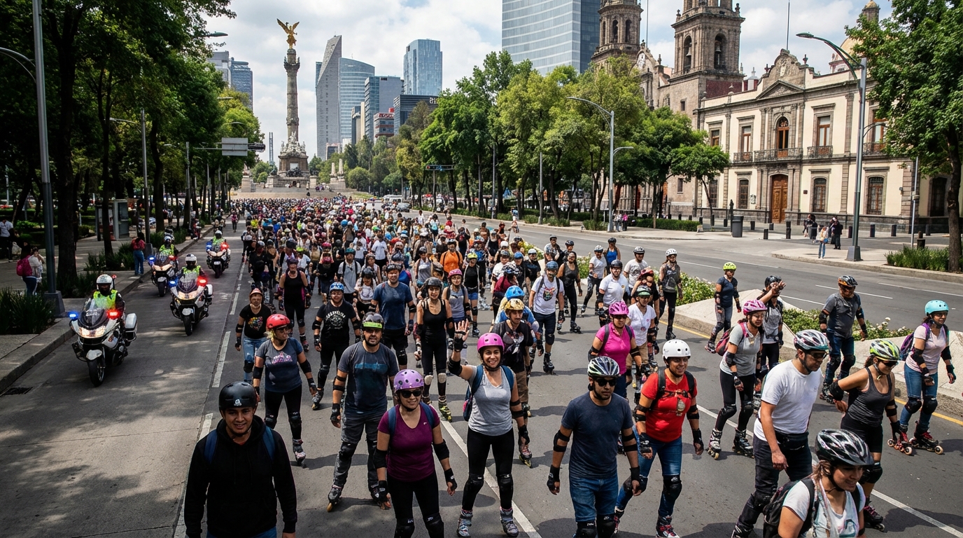 Festival Nacional Roller une a patinadores en las calles de la CDMX