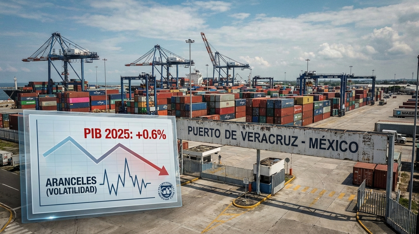 Economía mexicana crece 0.6% en 2025, por debajo de lo esperado ante volatilidad arancelaria: FMI