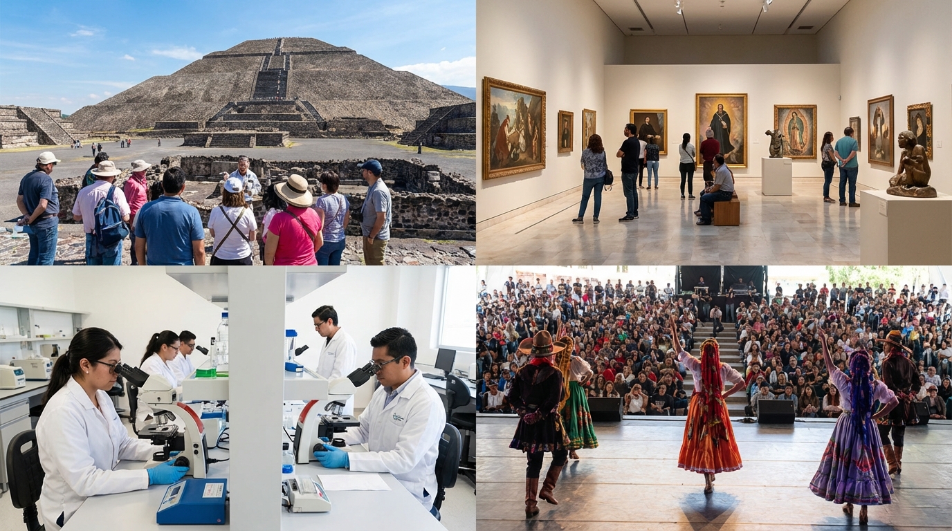 Sheinbaum anuncia inversión de 1,500 mdp para artes, ciencias, museos y zonas arqueológicas