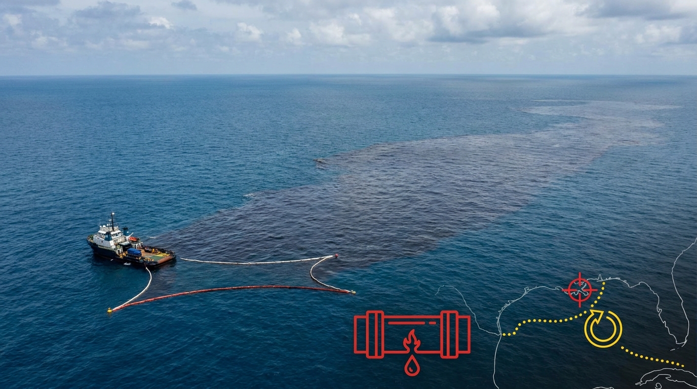 Pemex reporta derrame de hidrocarburo en el Golfo de México