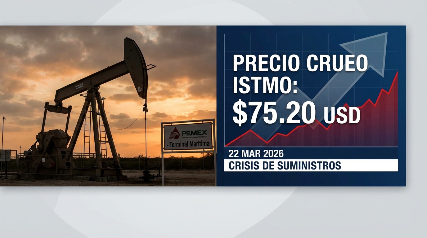 Precios del petróleo suben ante crisis de suministros globales el 22 de marzo de 2026