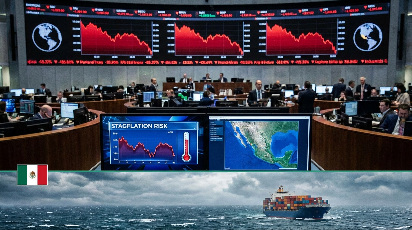 Mercados globales enfrentan sacudidas con riesgo de estanflación que repercuten en economías emergentes como México