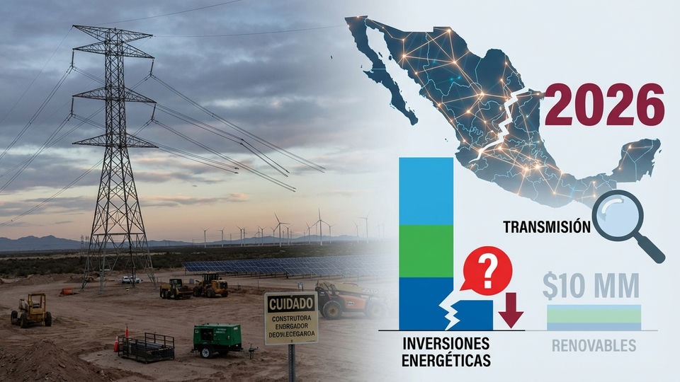 Ausencia de infraestructura de transmisión eléctrica limita compromisos de inversión por 10 mil millones de dólares en proyectos renovables para 2026.