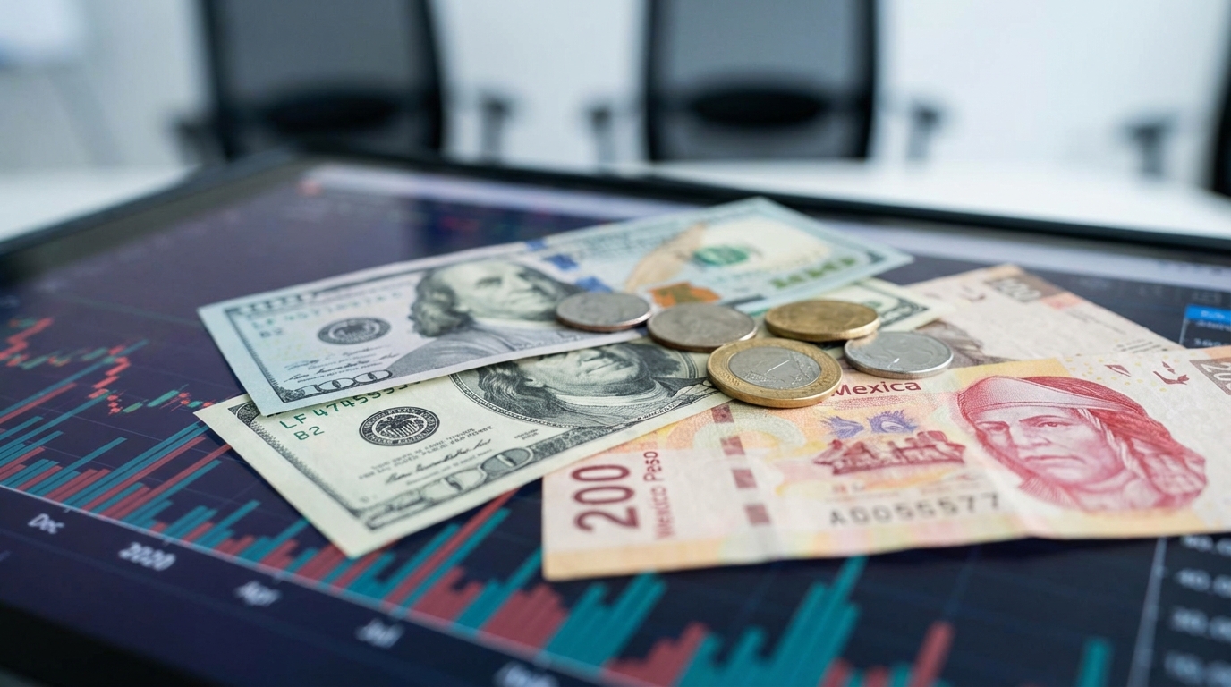 El peso mexicano se aprecia ligeramente y cierra en 19.85 unidades por dólar este 9 de diciembre