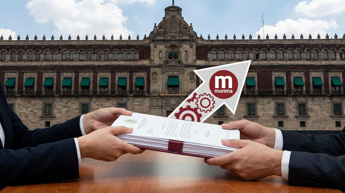 Comisión electoral de Morena entrega propuesta de reforma a Sheinbaum en Palacio Nacional