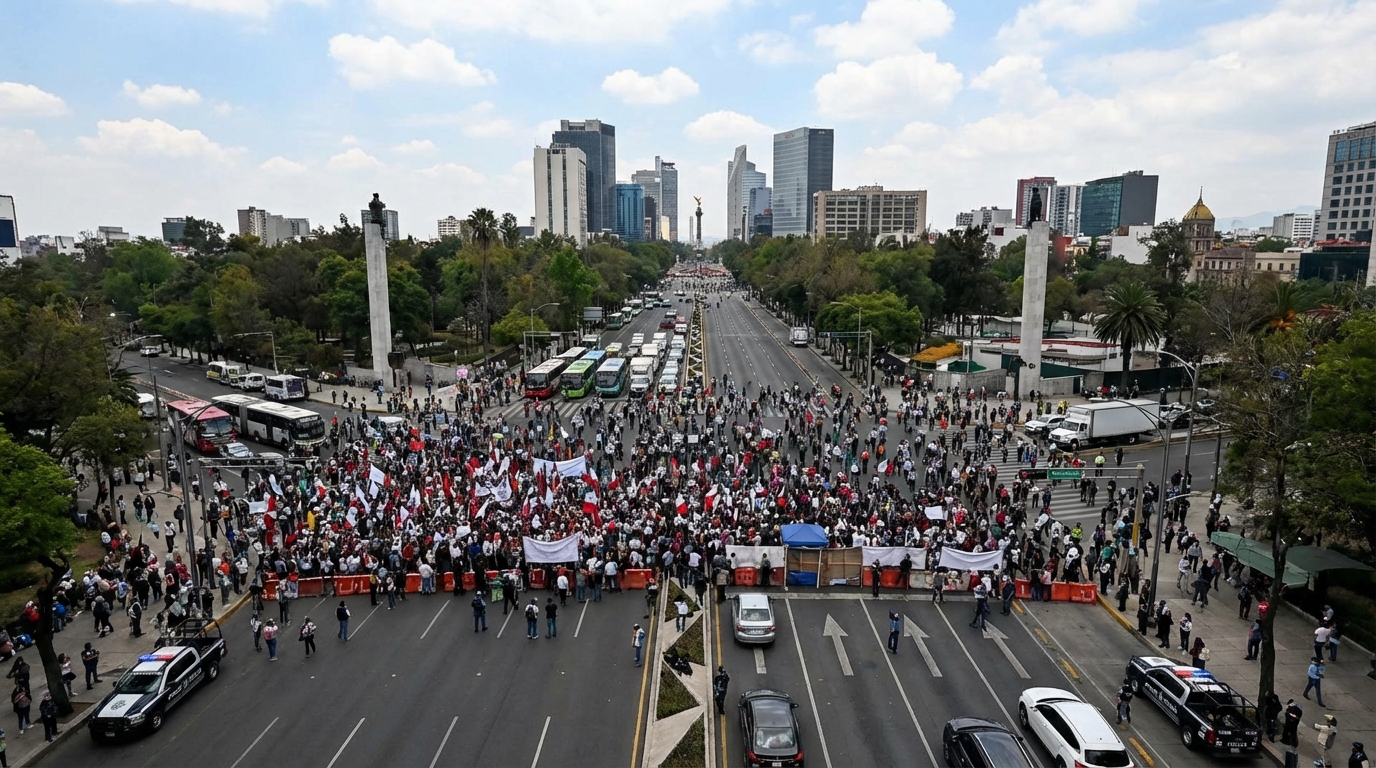 CNTE convoca megamarcha en CDMX el 18 de marzo de 2026 con posibles bloqueos viales en la capital.