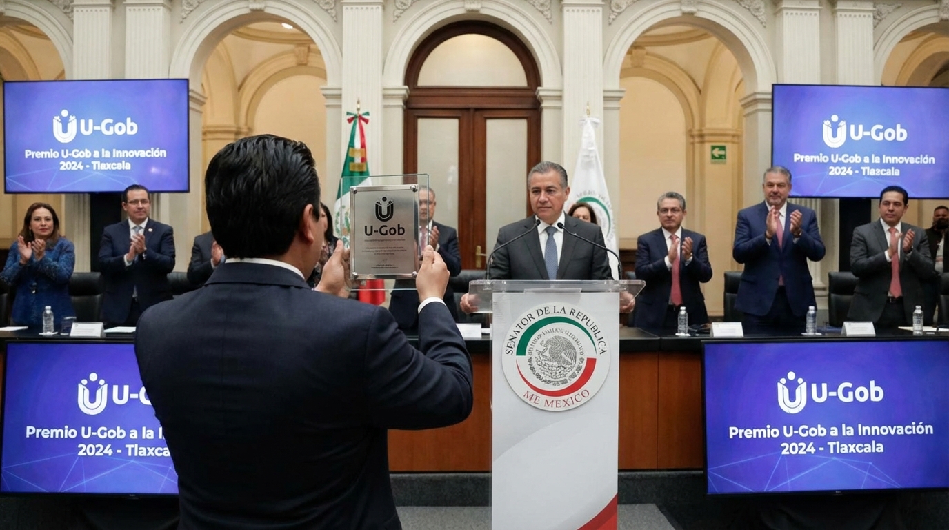 Gobierno de Tlaxcala recibe Premio U-Gob por Innovación en el Senado de la República