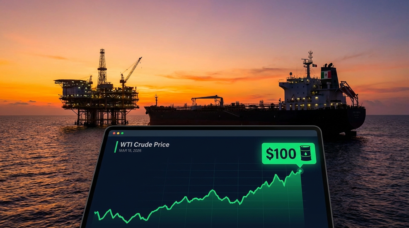 Petróleo supera los 100 dólares por barril y fortalece sector energético mexicano