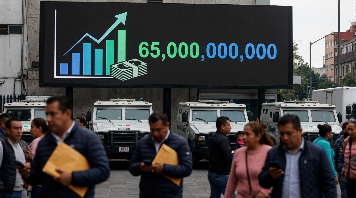 Remesas a México rompen récord con 65 mil millones de dólares en 2025