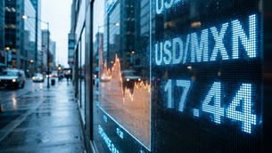 El peso se aprecia 0.48% y el dólar cotiza alrededor de 17.44 este martes