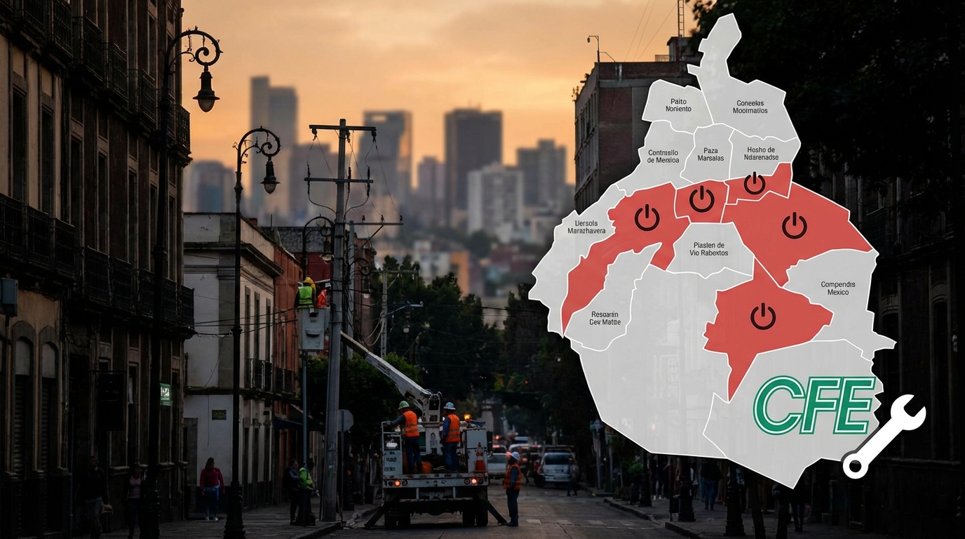CFE anuncia apagón programado en varias colonias de la CDMX para el 15 de marzo