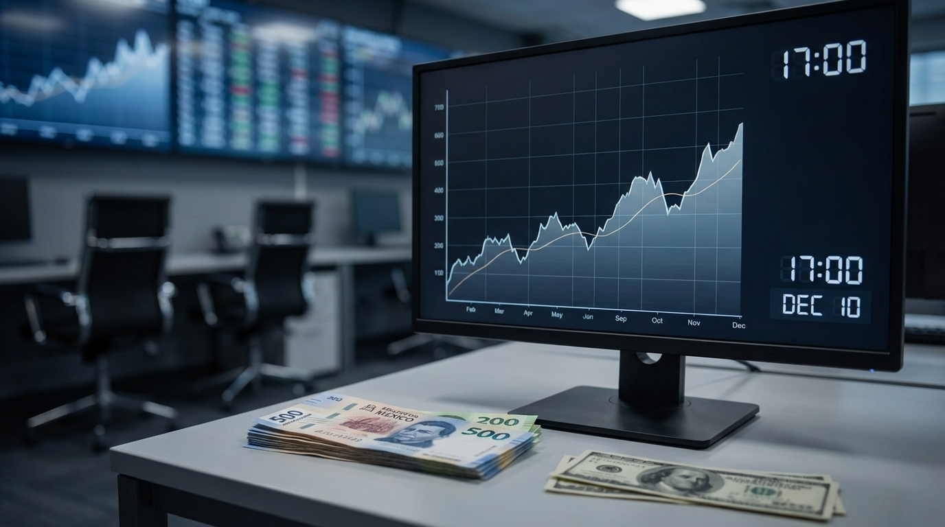 Peso mexicano cierra con leve apreciación frente al dólar este 10 de diciembre