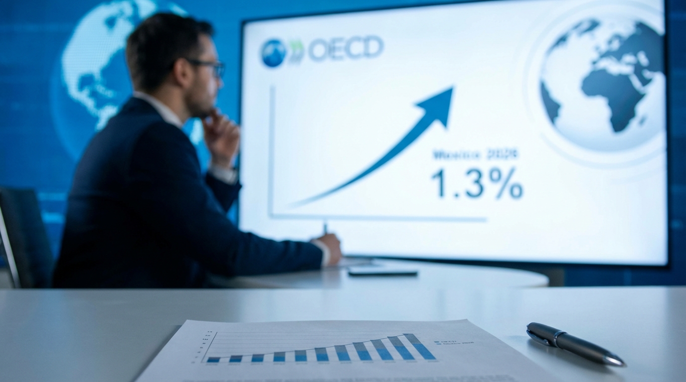 OCDE eleva pronóstico de crecimiento económico para México en 2026