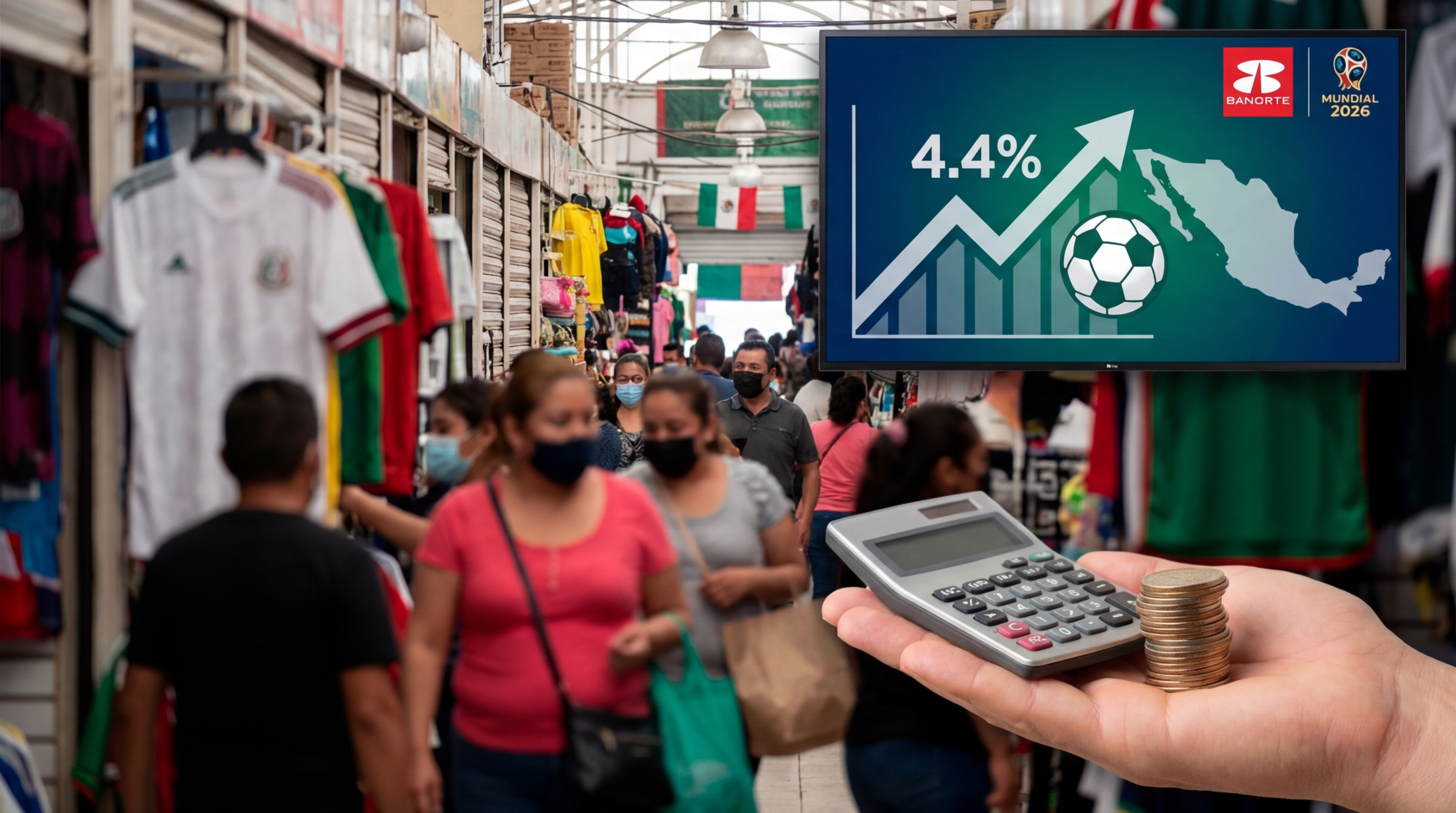 Banorte prevé inflación al 4.4% en México por efectos del Mundial 2026