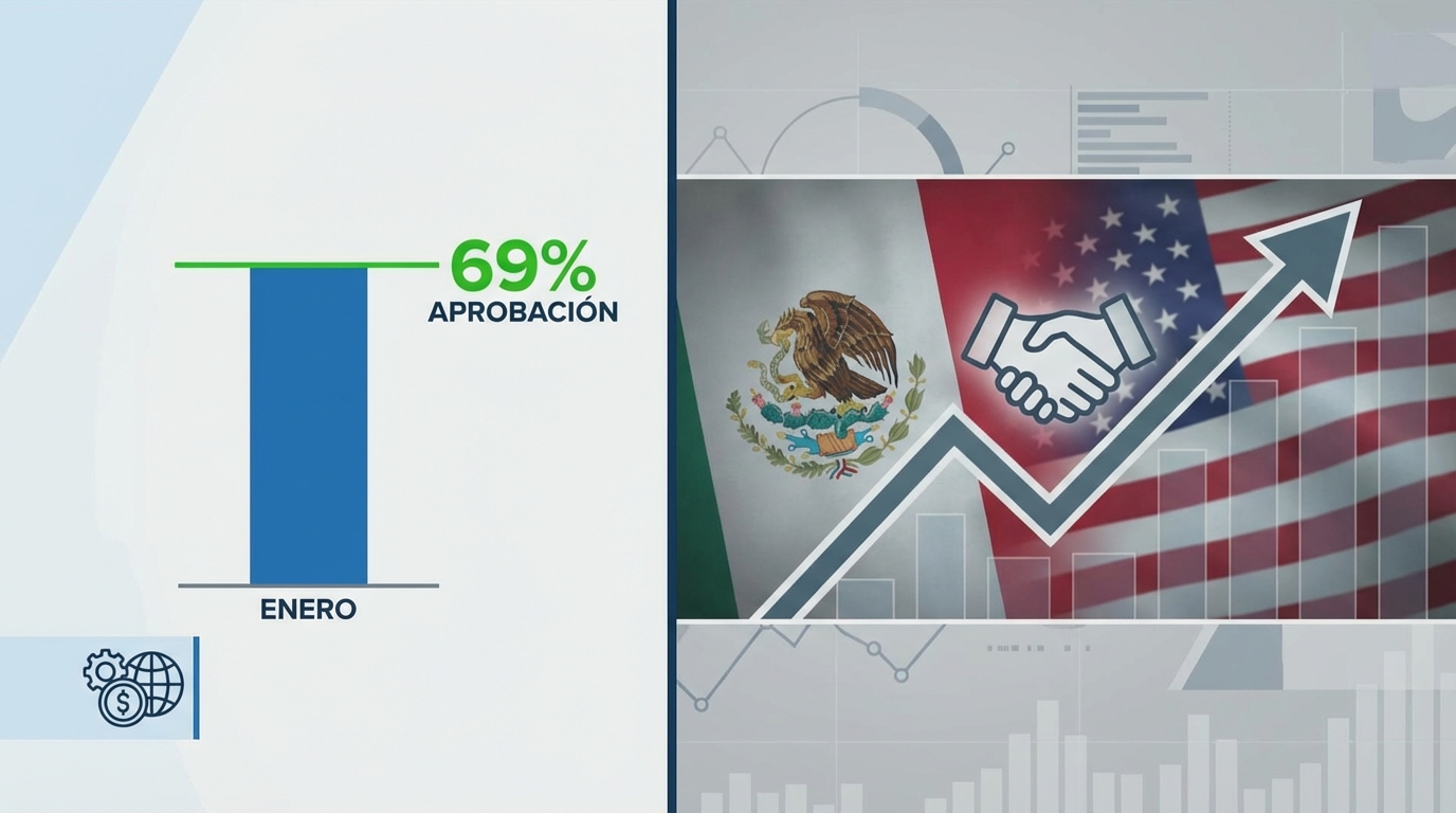 Sheinbaum logra 69% de aprobación en enero pese a tensiones bilaterales